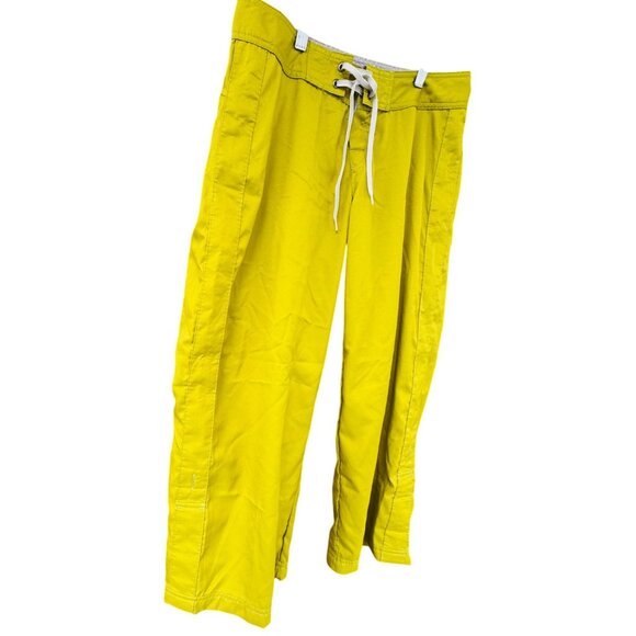 Water Girl Patagonia Pants Women's Sz 8 Lime Green Print Cropped Surfer - Picture 3 of 7